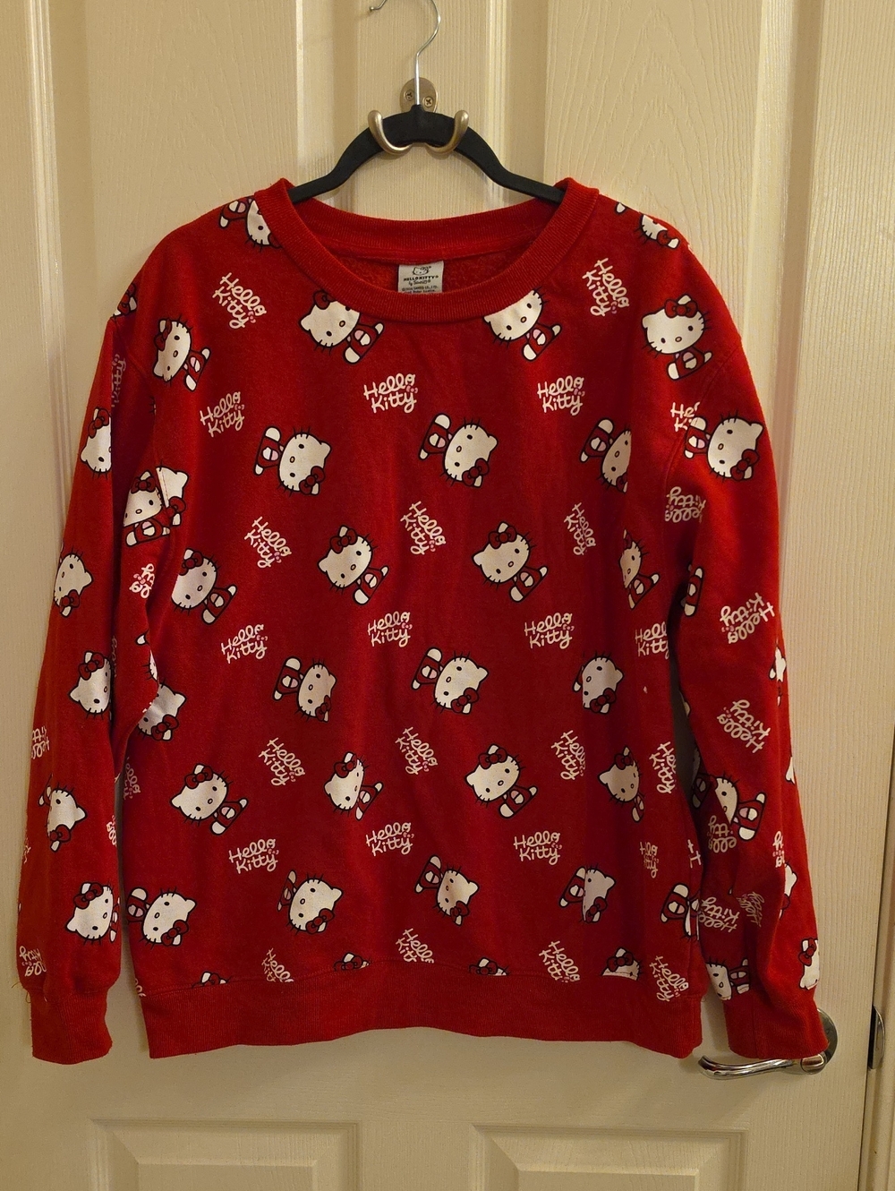 Hello Kitty Red All-Over Print Crewneck Sweater